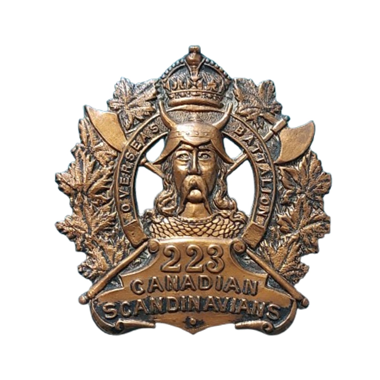 WW1 Canadian 223rd Battalion Cap Badge Canadian Scandinavians