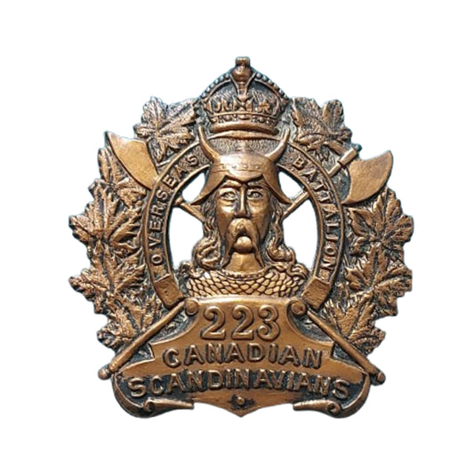 WW1 Canadian 223rd Battalion Cap Badge Canadian Scandinavians
