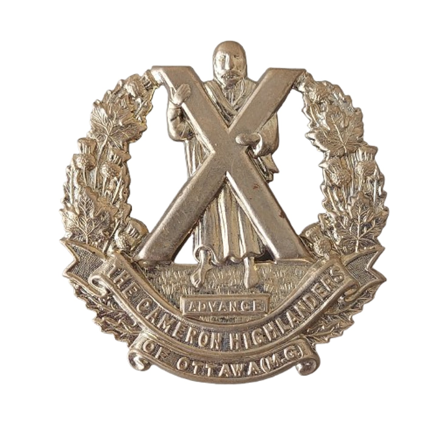 WW2 Canadian The Cameron Highlanders of Ottawa M.G. Cap Badge