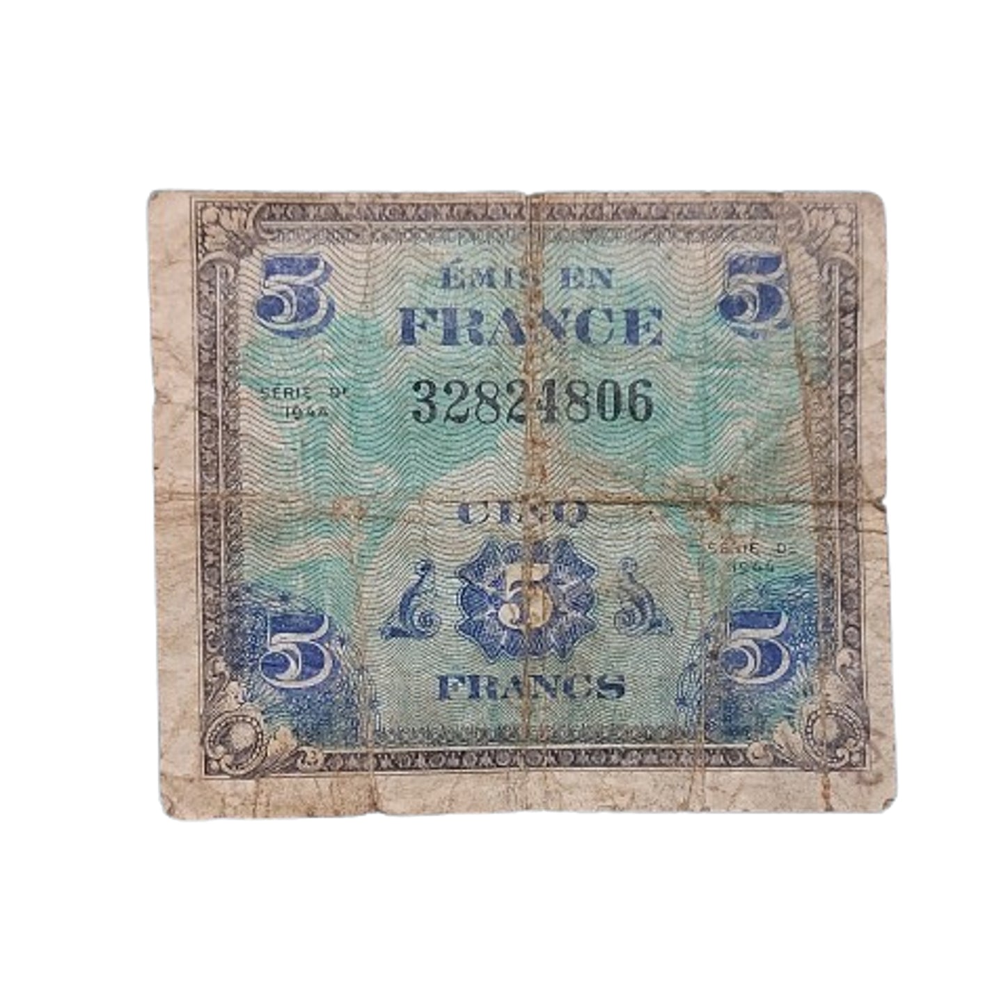 WW2 Canadian Calgary Highlanders Signed French 5 Francs Note