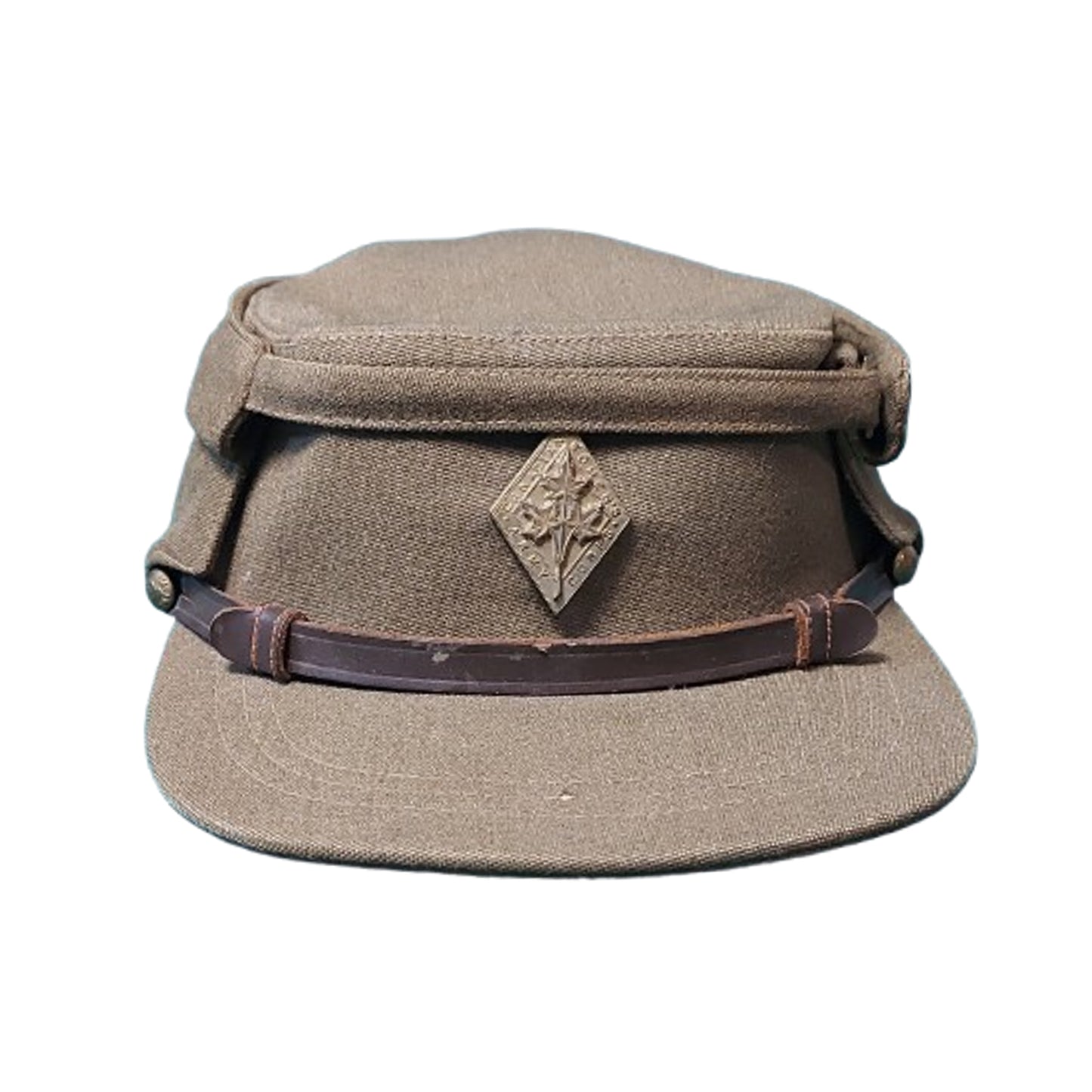 WW2 Canadian Women's Army Corps CWAC Visor Cap With Badge