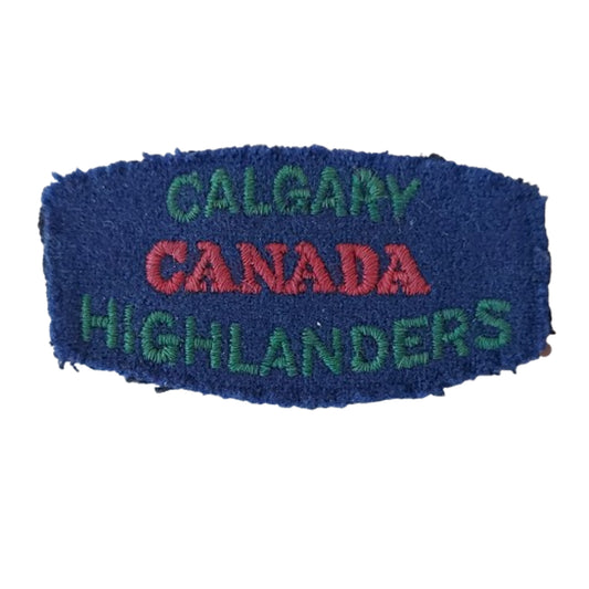 WW2 Canadian Calgary Highlanders Canada Shoulder Title