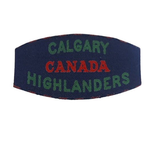 WW2 Canadian Calgary Highlanders Printed Canvas Shoulder Title