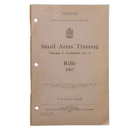 WW2 Canadian Small Arms Training Pamphlet Rifle 1937