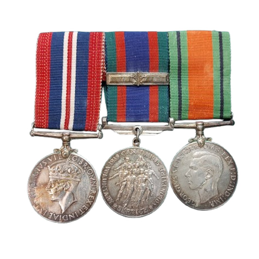 WW2 Canadian Medal Trio With Overseas Bar