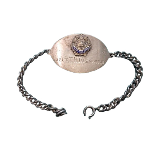 WW2 Canadian Calgary Highlanders Officer's I.D. Bracelet Birks Sterling