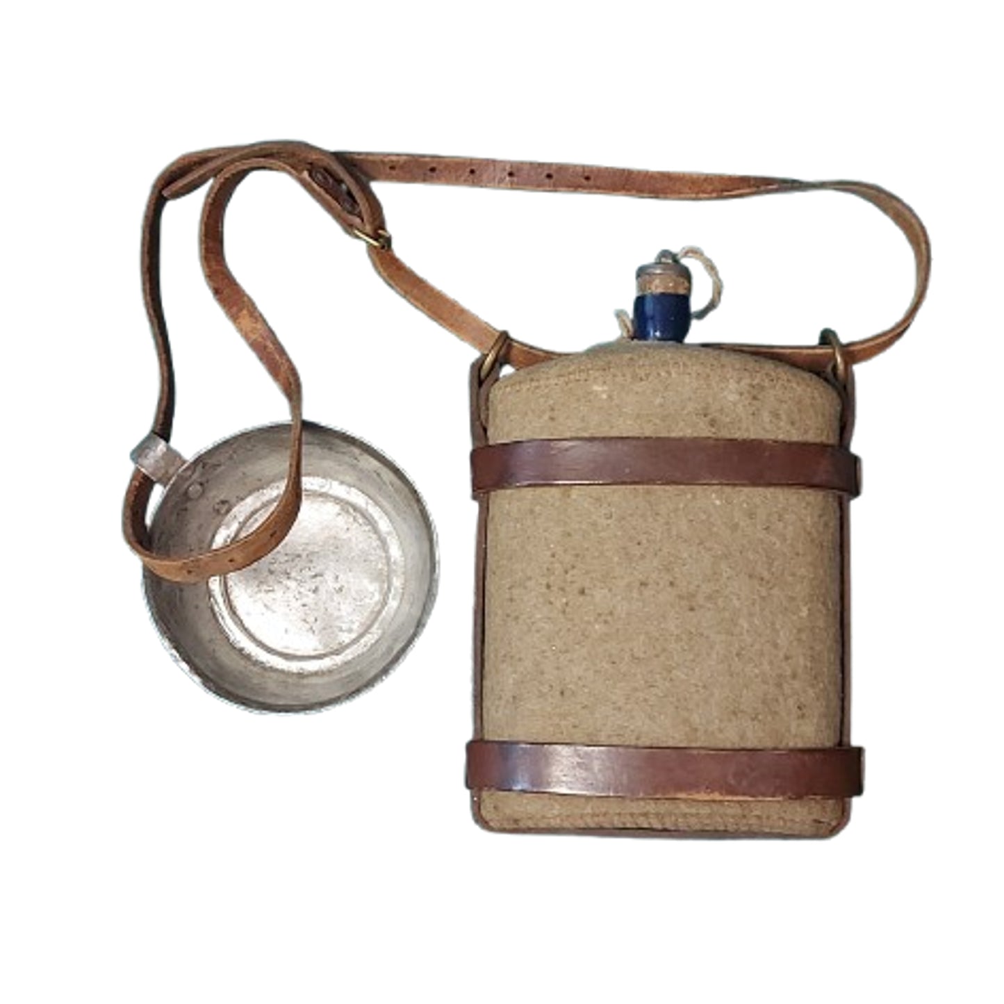 WW1 Canadian CEF Named Dismounted Canteen With Carrier And Cup