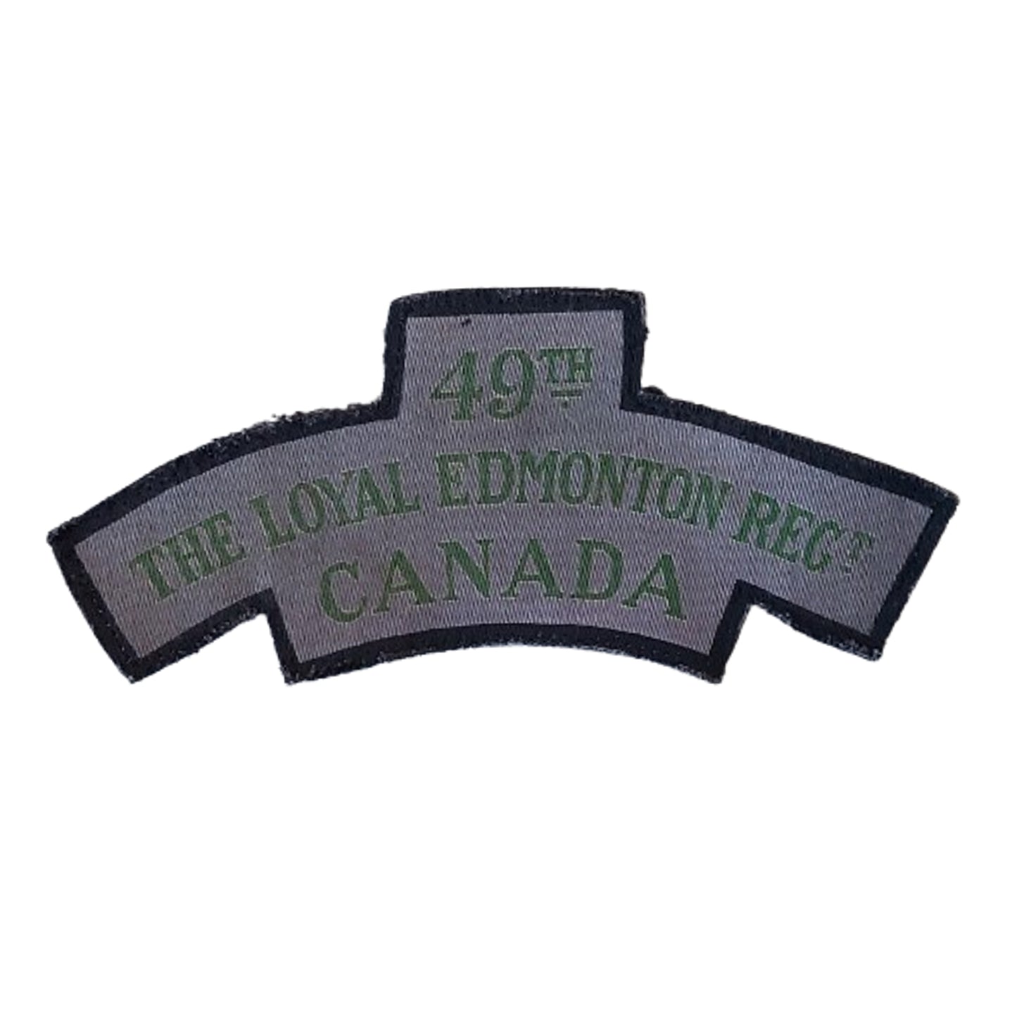 WW2 Canadian 49th The Loyal Edmonton Regiment Printed Canvas Shoulder Title