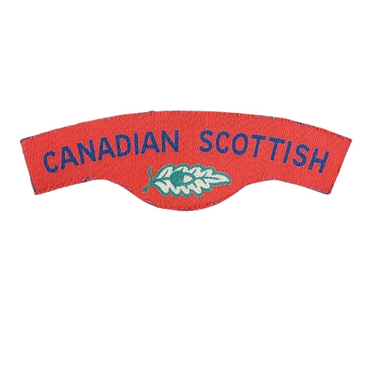 WW2 Canadian Scottish Printed Canvas Shoulder Title
