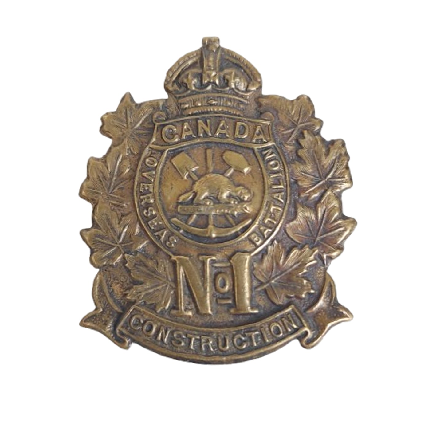 WW1 Canadian No.1 Construction Battalion Collar Badge