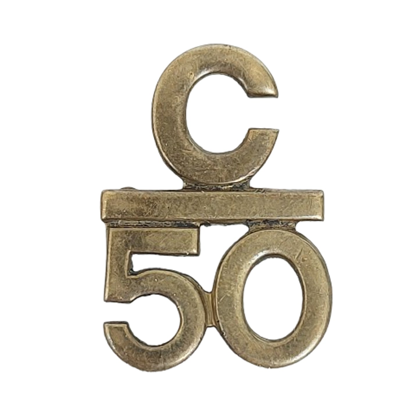WW1 Canadian 50th Battalion Numbered Collar Badge Tiptaft #2
