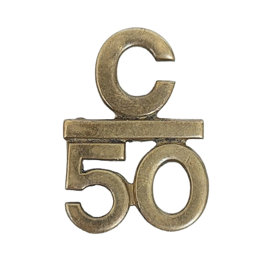 WW1 Canadian 50th Battalion Numbered Collar Badge Tiptaft #2