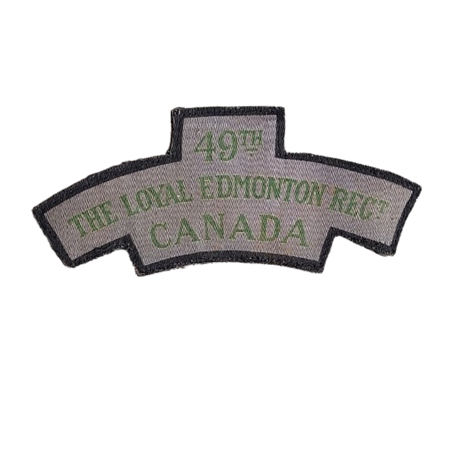 WW2 Canadian 49th The Loyal Edmonton Regiment Printed Canvas Shoulder Title