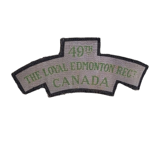 WW2 Canadian 49th The Loyal Edmonton Regiment Printed Canvas Shoulder Title