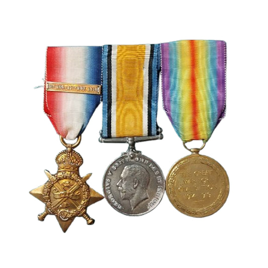 WW1 British Mons Star Medal Trio 20th Hussars