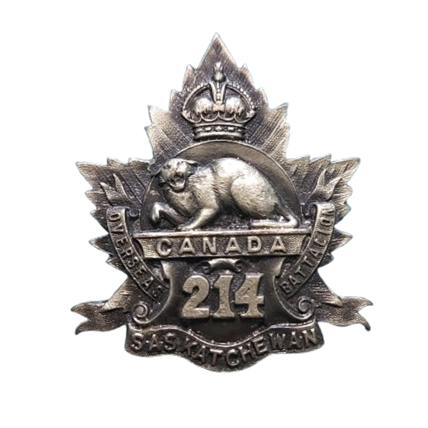 WW1 Canadian CEF 214th Battalion Saskatchewan Cap Badge