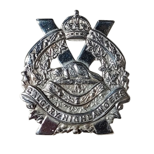 WW2 Canadian The Calgary Highlanders Piper Band Cap Badge