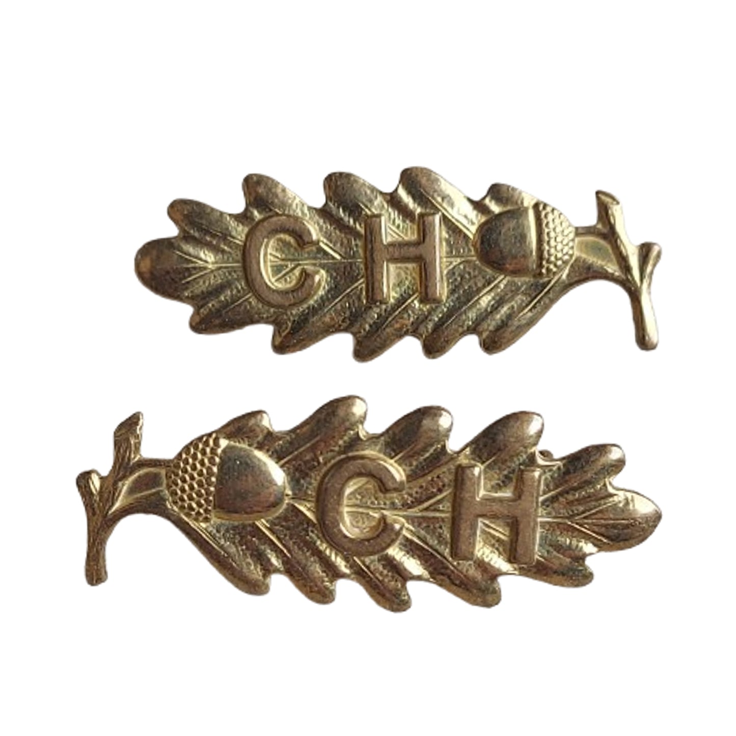 WW2 Canadian The Calgary Highlanders Brass Shoulder Title Pair Birks