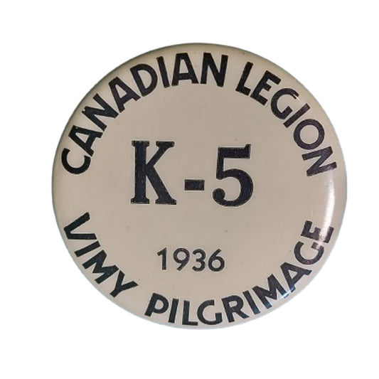 Pre-WW2 Canadian Legion 1936 Vimy Pilgrimage Participants Lapel Button