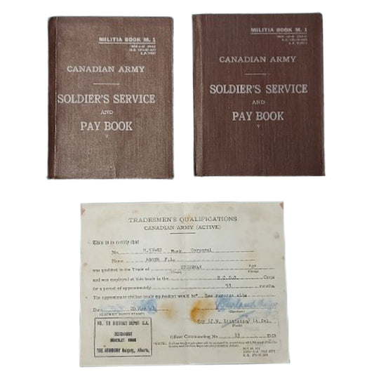 WW2 Canadian Army Pay Books And Trade Qualification