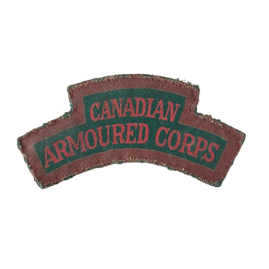 WW2 Canadian Armoured Corps Printed Canvas Shoulder Title