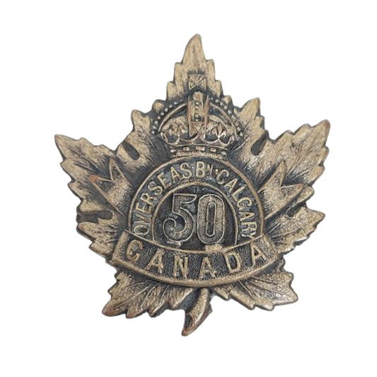 WW1 Canadian 50th Overseas Battalion Cap Badge