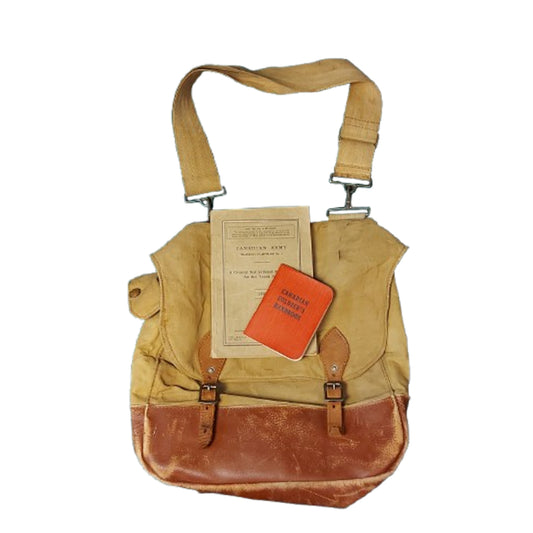 WW2 Canadian Named Satchel With Manuals RCE Royal Canadian Engineers