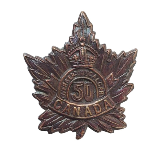 WW1 Canadian 50th Overseas Battalion Collar Badge #2
