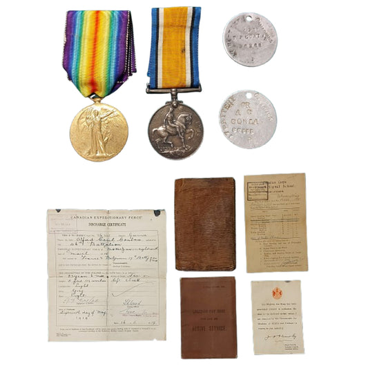 WW1 Canadian CEF Father And Son Medal Pair And Paperwork Grouping CFA