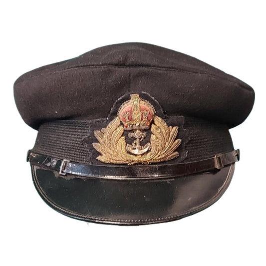 WW2 Canadian British RCN RN Navy Officers Named Visor Cap