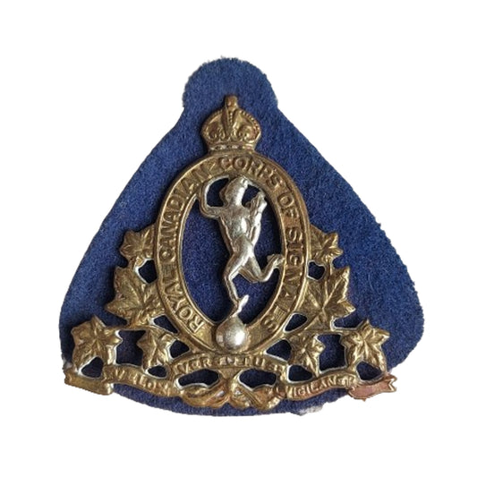WW2 Canadian Royal Canadian Corps of Signals Cap Badge