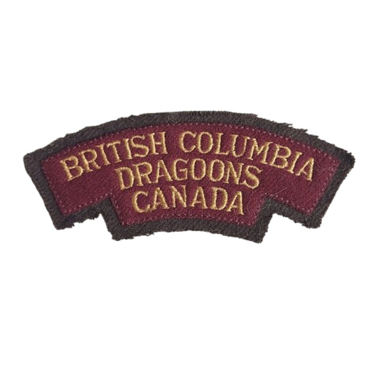 WW2 Canadian British Columbia Dragoons Cloth Shoulder Title