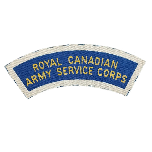 WW2 Canadian RCASC Royal Canadian Army Service Corps Canvas Shoulder Title