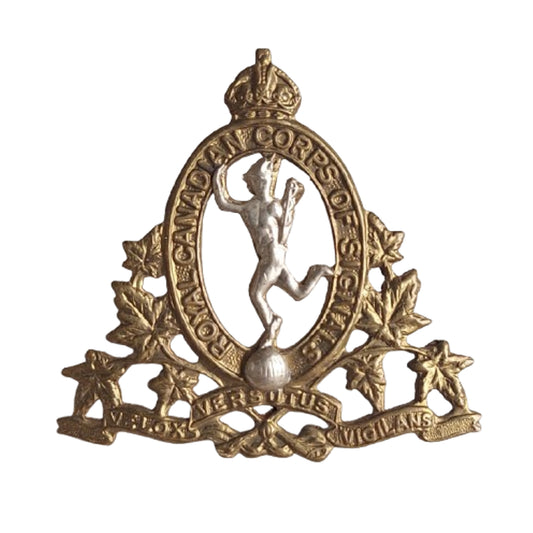 WW2 Canadian Royal Canadian Corps of Signals Cap Badge