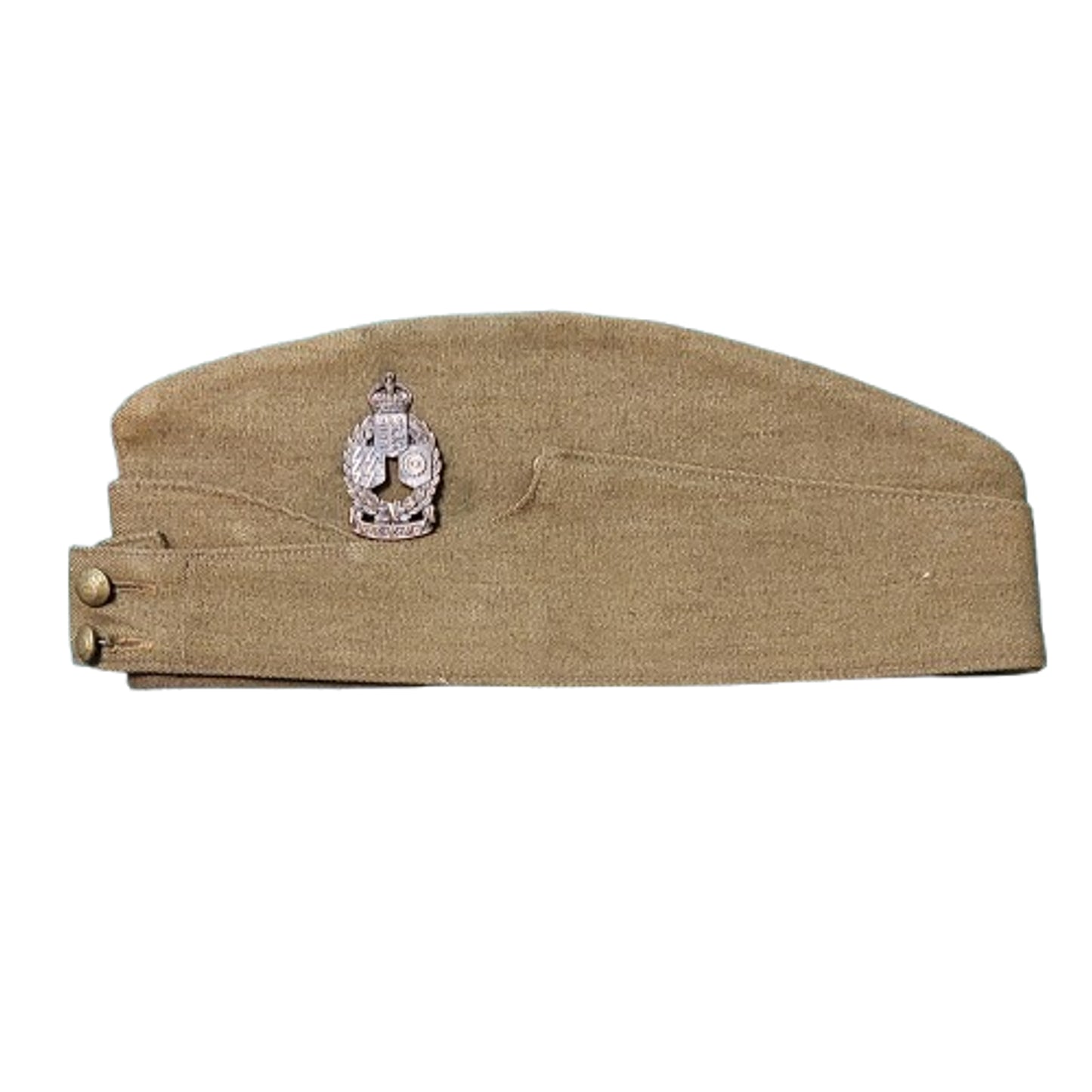 WW2 Canadian Named RCOC Wedge Cap With Badge 1942