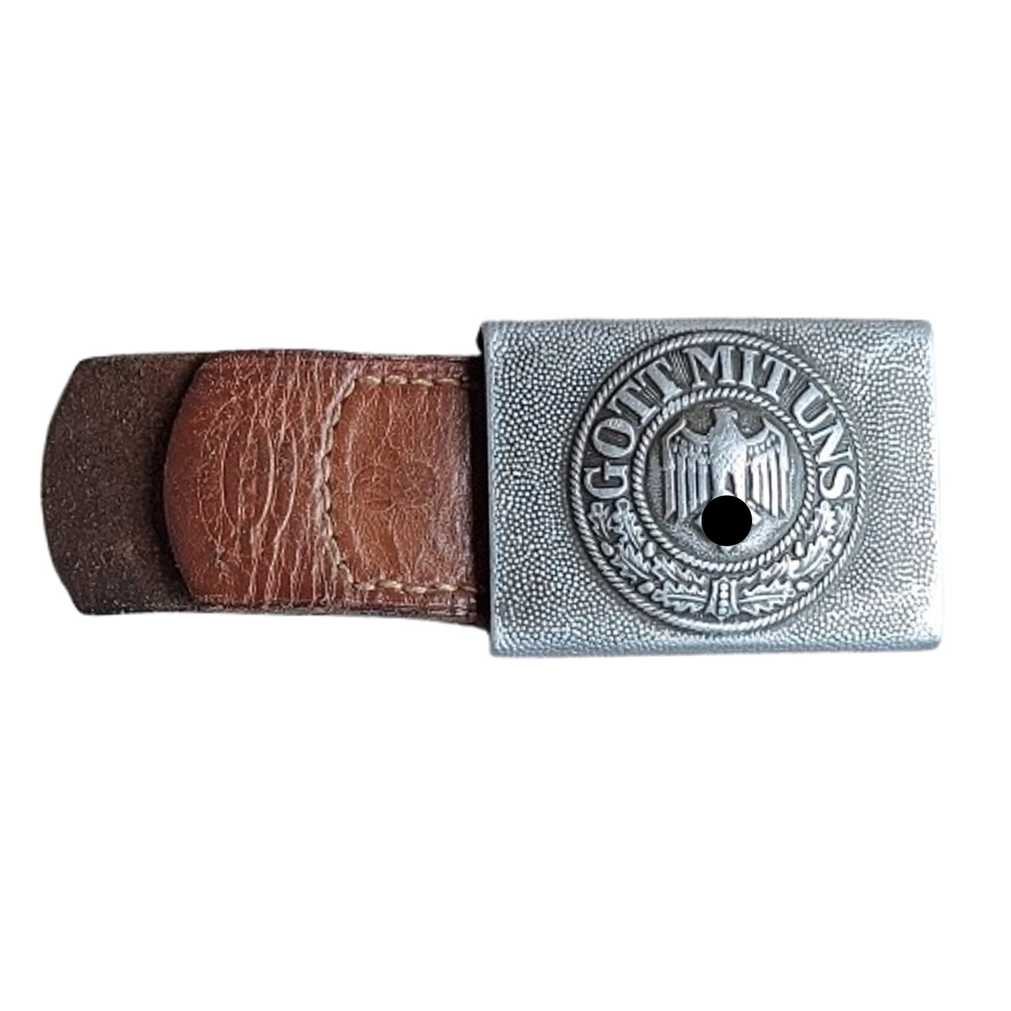 WW2 German Army EM/NCOs Belt Buckle With Leather Tab 1939