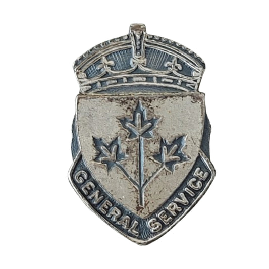WW2 Canadian General Service Lapel Badge Sterling Silver Number 710701