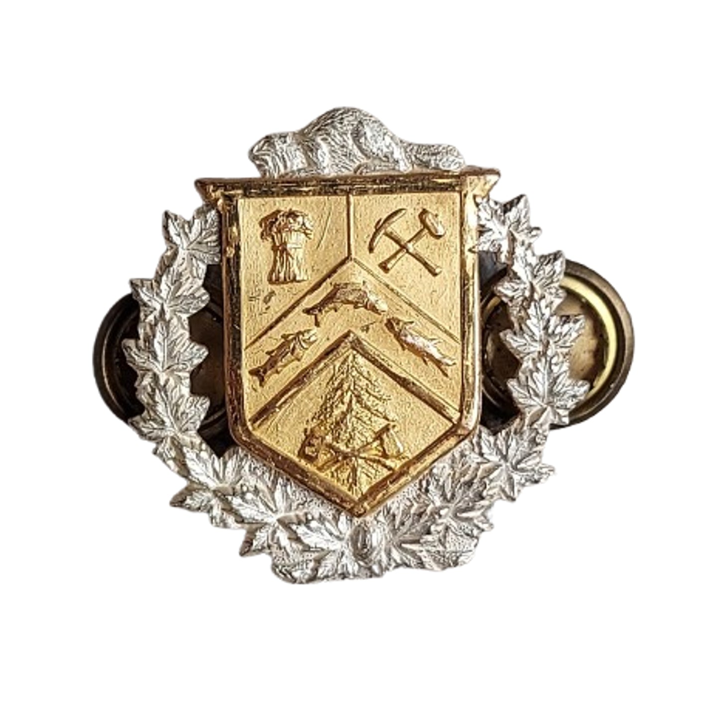 WW2 Canadian Three Rivers Regiment Officer's Collar Badge W. Scully #1