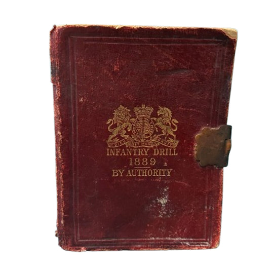 Pre-WW1 British Infantry Drill 1889 By Authority Locking Book Named 35th Battalion