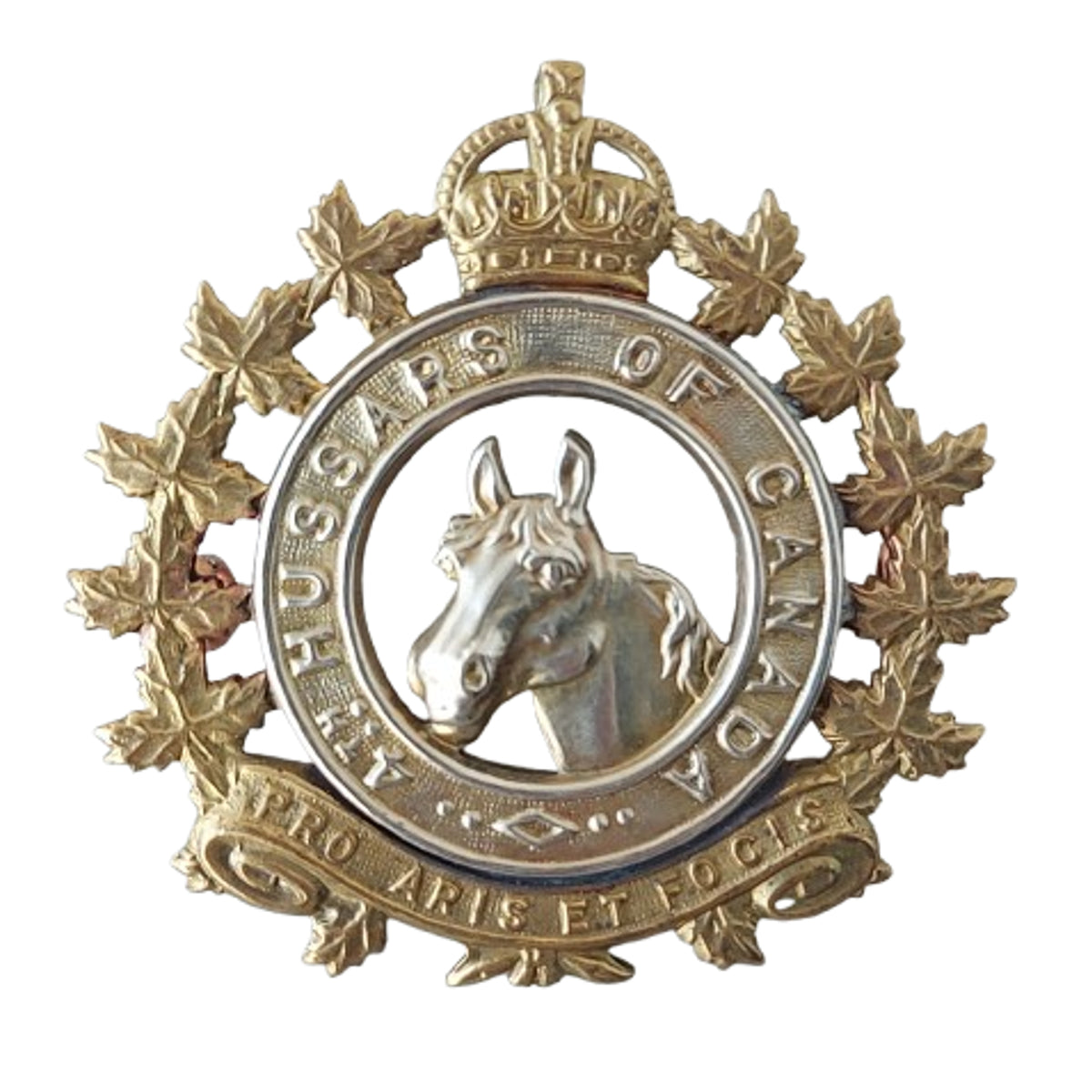 WW2 Canadian 4th Hussars Of Canada Cap Badge