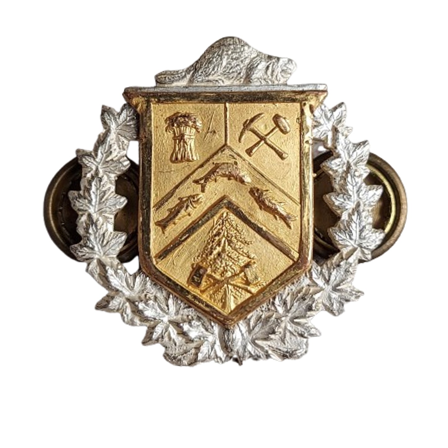 WW2 Canadian Three Rivers Regiment Officer's Collar Badge W. Scully #2