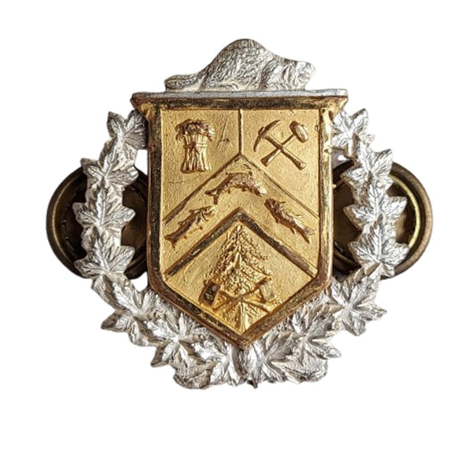WW2 Canadian Three Rivers Regiment Officer's Collar Badge W. Scully #2