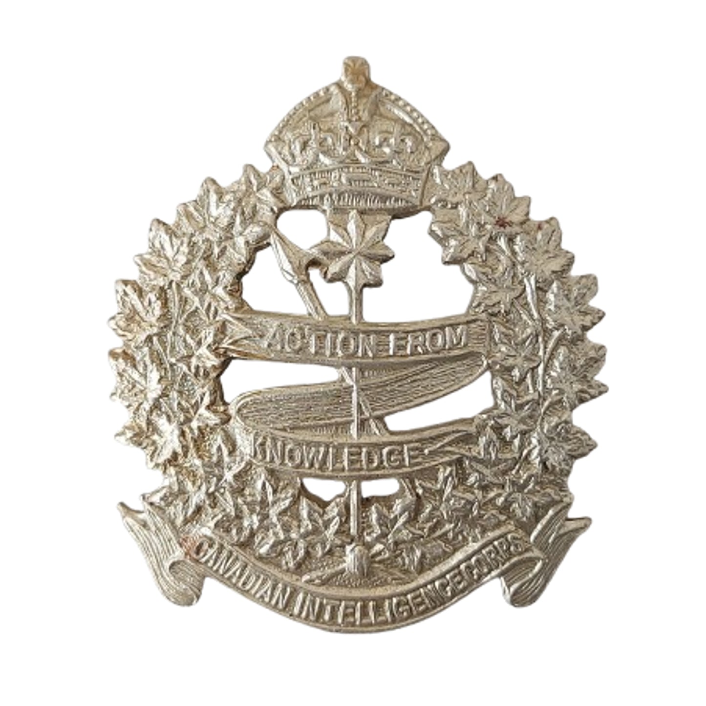 WW2 Canadian Intelligence Corps Cap Badge