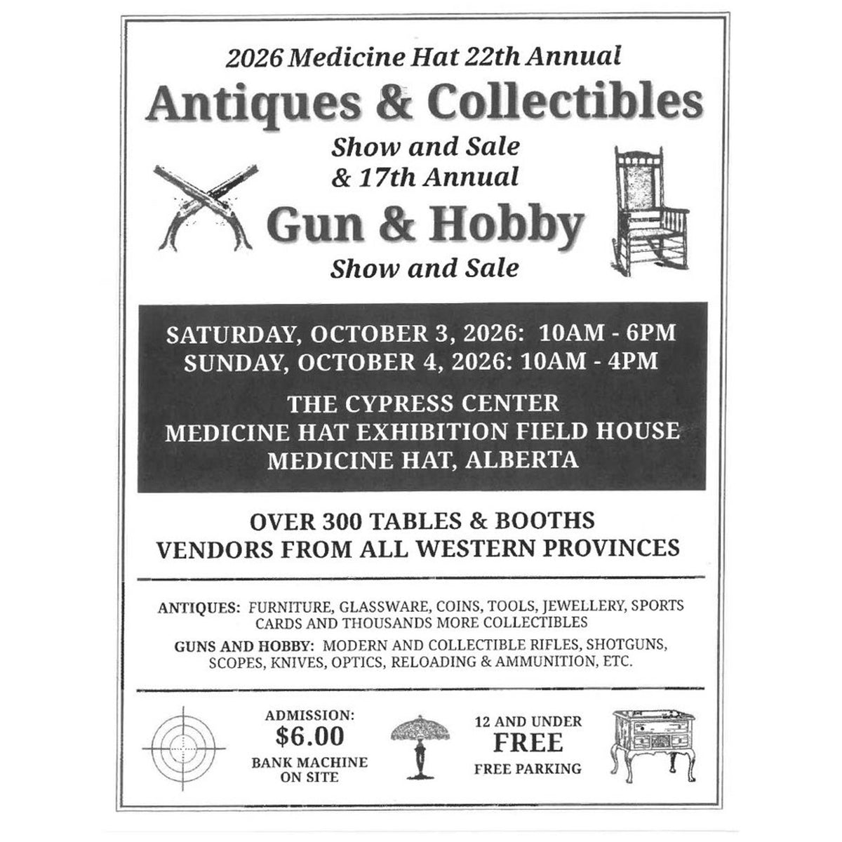 Medicine Hat Gun And Hobby Show October 3 & 4, 2026