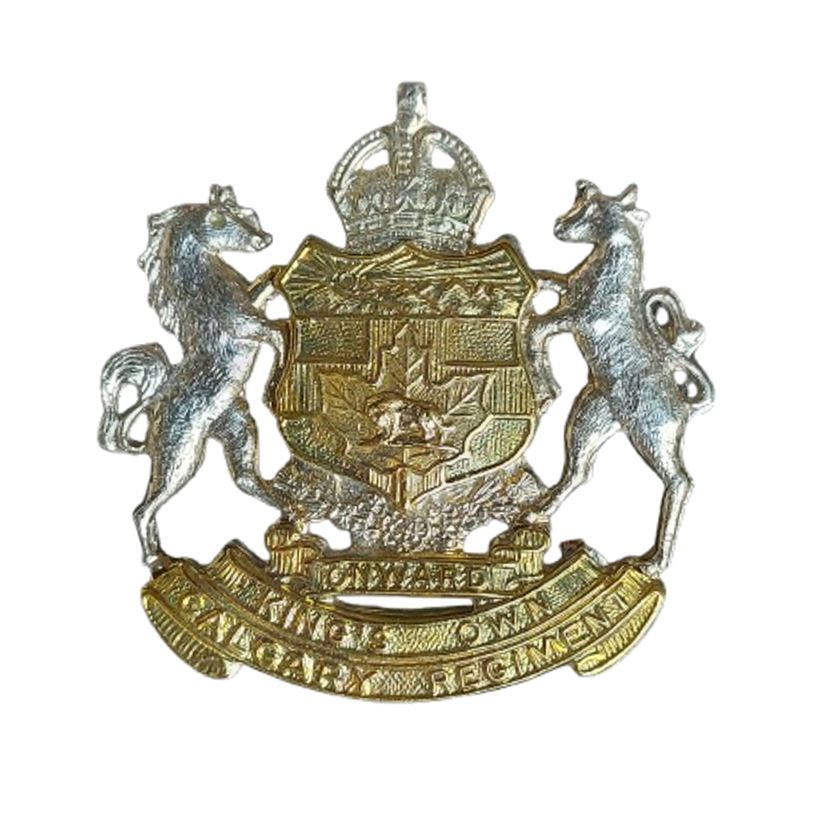 Post-WW2 Canadian Kings Own Calgary Regiment Cap Badge