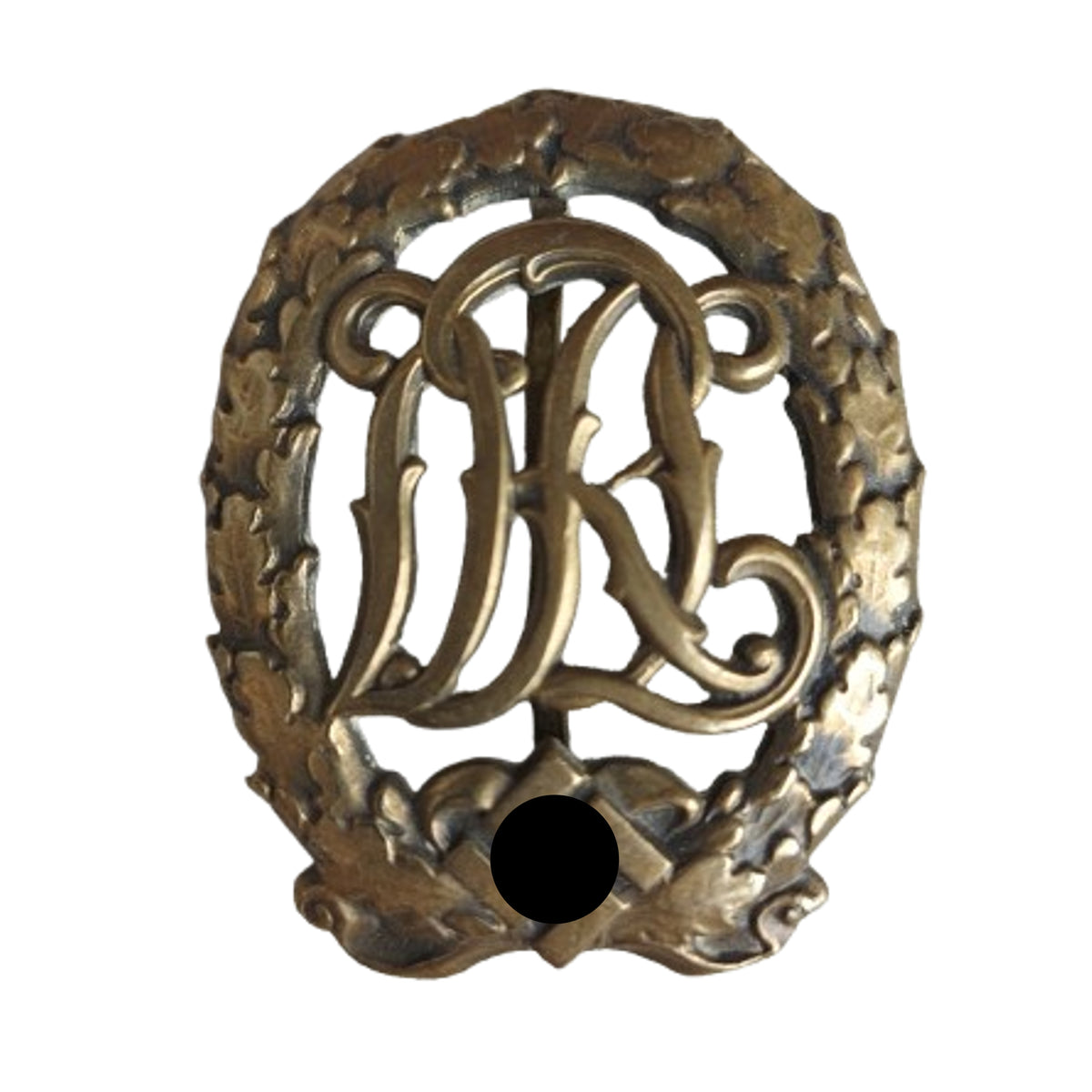 WW2 German DRL Sports Badge In Bronze Maker Marked Wernstein Jena