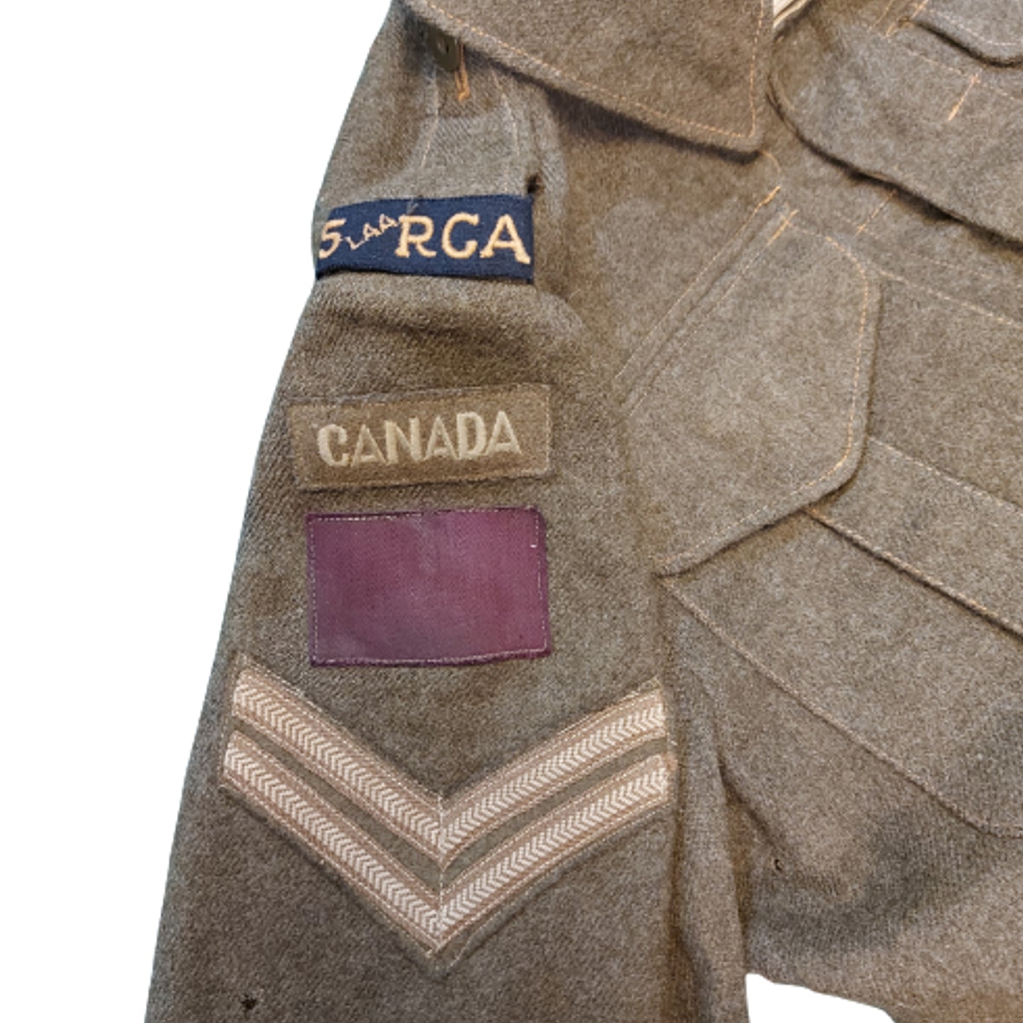 WW2 5 LAA RCA Royal Canadian Artillery Battle Tunic 1944