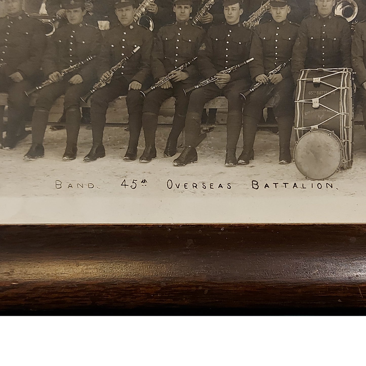 WW1 Canadian Framed 45th Battalion Band Photo 1916