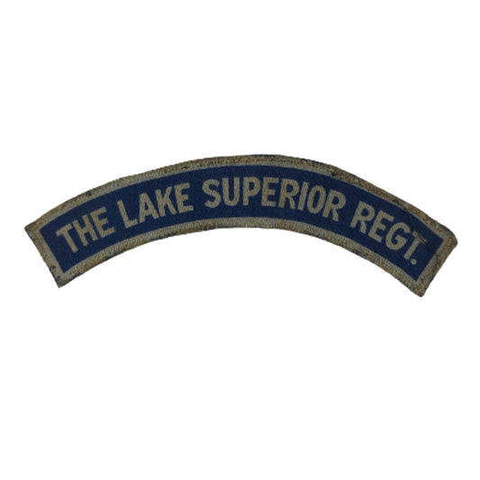 WW2 Canadian The Lake Superior Regiment Printed Canvas Shoulder Title