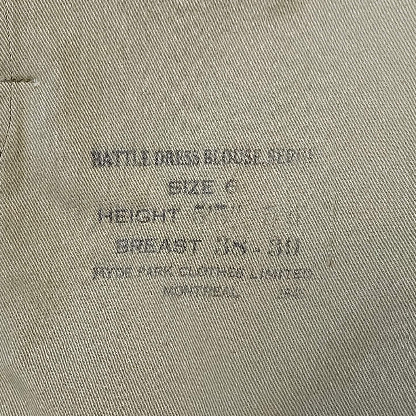 WW2 Canadian BD Battle Dress Tunic 1943